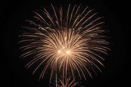 Colorful fireworks of various colors over night sky, celebration and anniversary concept