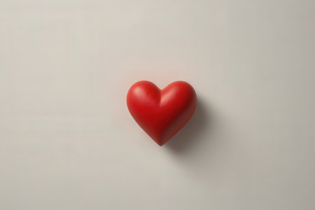 Red heart on a white background. Valentine's Day. Love.の写真素材