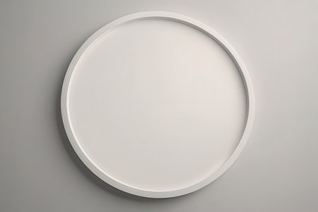 White circle on a gray background. 3d render illustration mockupの写真素材