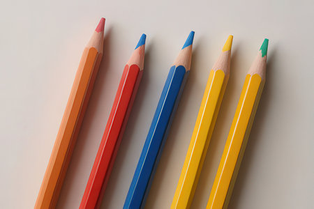 Color pencils isolated on white background. 3d render illustration.の写真素材