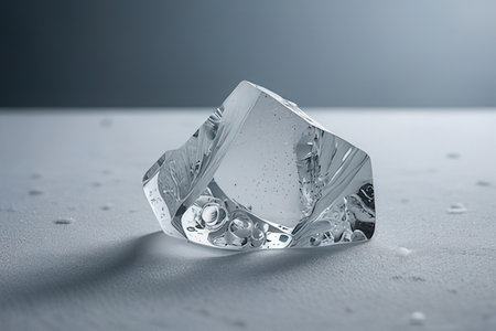 Ice cube on a white background. 3d rendering, 3d illustration.の写真素材
