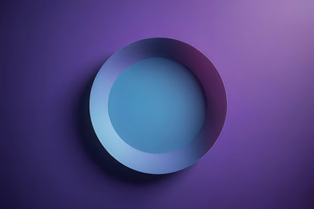 3d render of abstract geometric shape on purple background. Minimal design.の写真素材