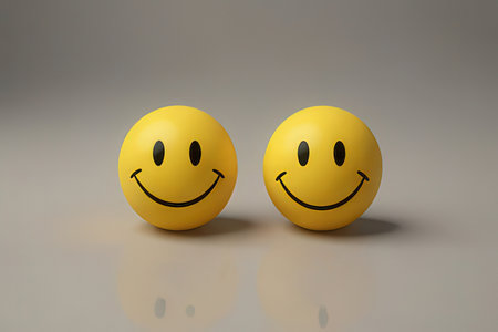 Smileys on a white background. 3d illustration. 3d renderingの写真素材