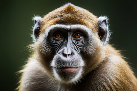 Portrait of a macaque monkey (Macaca fascicularis)