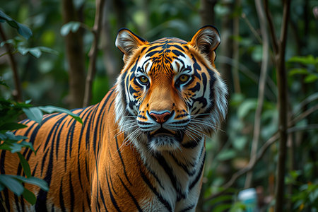 Portrait of tiger in the jungle, Thailand. (Panthera tigris altaica)