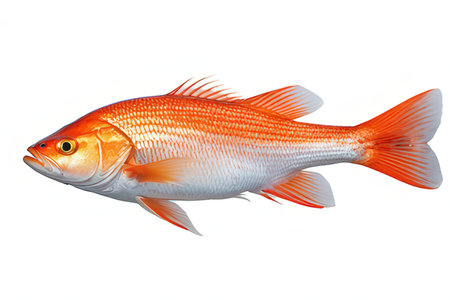Red tilapia fish isolated on white background. 3d illustration