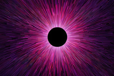 Purple rays on black background. Vector illustration. Eps 10.