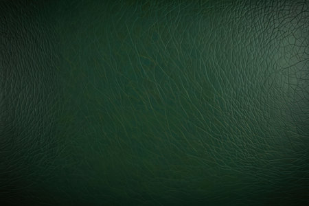 Green leather texture background. Close up of dark green leather texture.の写真素材