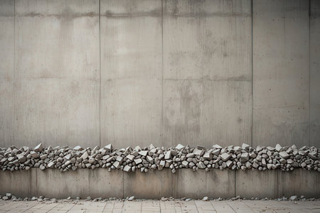 Concrete wall texture with pebble stones. 3d renderingの写真素材