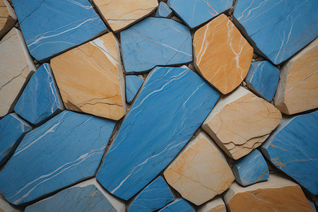 Colorful stone wall texture background, closeup of stone wall pattern