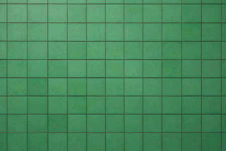 Green tile wall texture. Abstract background for design with copy space.の写真素材