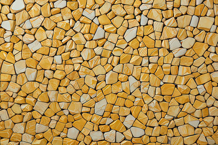 Background of stone wall texture. Yellow and white color. Toned.の写真素材