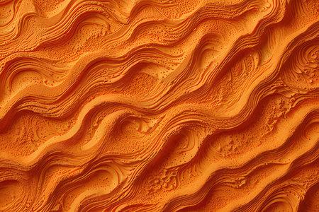Abstract orange background with waves. 3d rendering, 3d illustration.の写真素材