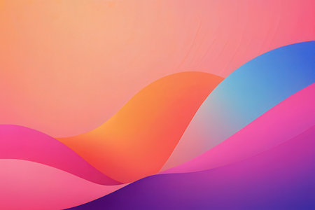 abstract background with colorful curved lines in pink, blue and yellow colors