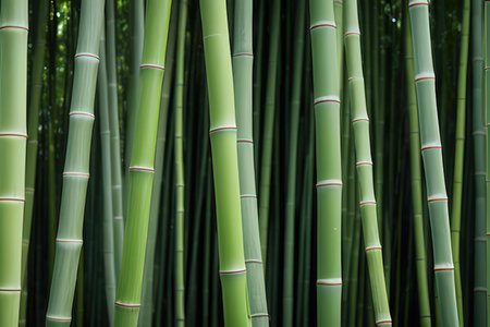 Green bamboo forest in the park, close up. Nature background.の写真素材