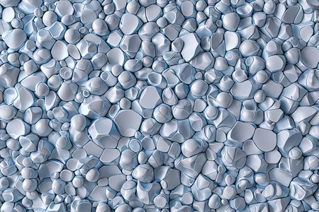 abstract background made of blue pebbles, 3d renderの写真素材
