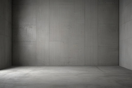 Abstract empty room with concrete wall and concrete floor. 3d renderingの写真素材