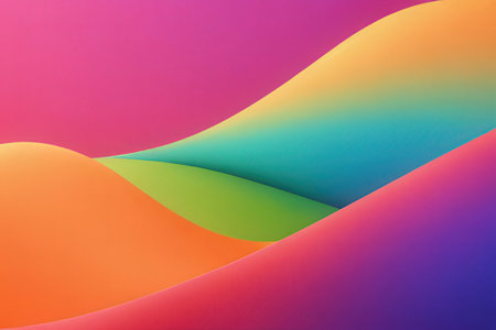 abstract colorful background with curved lines, 3d render, illustration