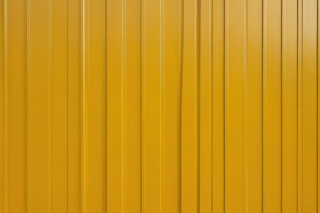 yellow corrugated metal sheet useful as a background - horizontal imageの写真素材