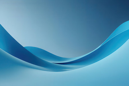 Blue wavy background. Abstract design. 3d render illustration.の写真素材