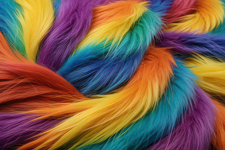 Multicolored wavy hair as a background. Close-up
