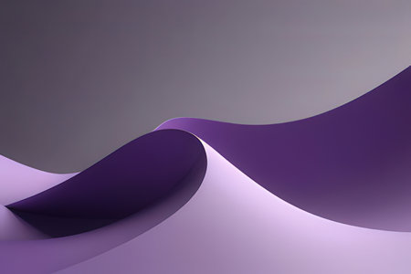 Purple abstract background with curved lines. 3d render illustration.の写真素材