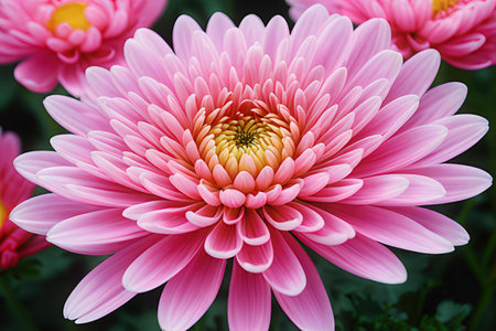 Pink chrysanthemum flower in the garden, stock photoの写真素材