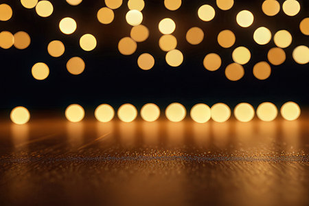 Golden bokeh lights background.の写真素材