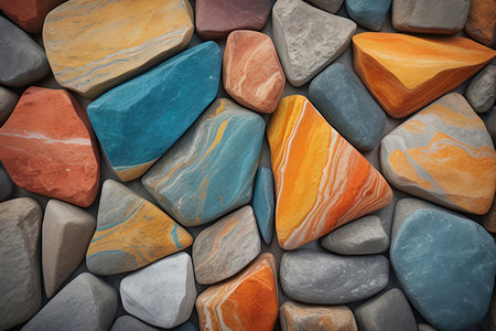 Colorful stone wall texture background for interior or exterior design.の写真素材