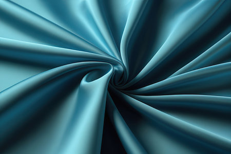 abstract background with blue silk or satin texture. 3d render illustrationの写真素材