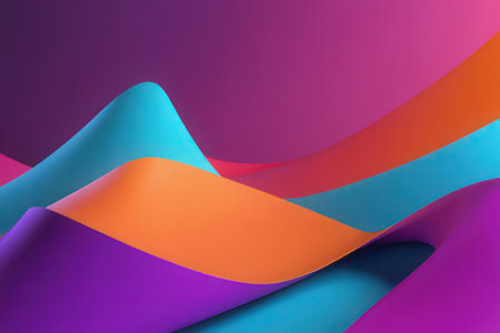 Abstract 3d rendering of colorful wavy background. Futuristic shape design.