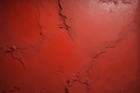 Grunge red wall with cracks and scratches. Abstract background for design.の写真素材