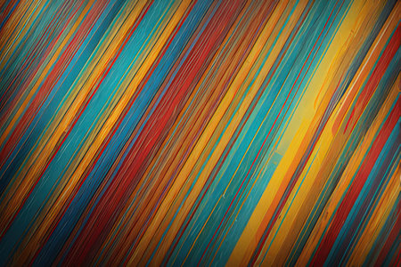 abstract background with stripes in blue, orange, yellow and redの写真素材