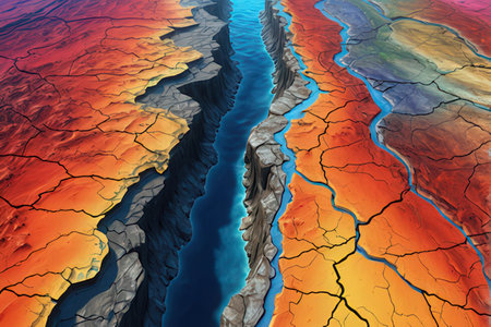 Dry cracked earth. Global warming concept. 3d render illustration