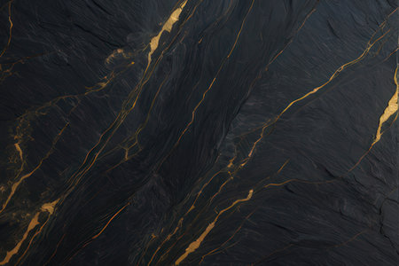 Black marble texture with golden veins. Abstract background and texture for design.の写真素材