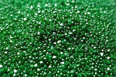 green sequins as a background, close-up, macro photo