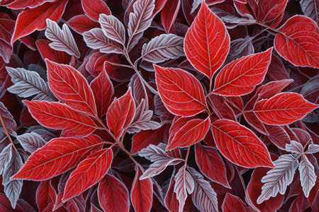 Red leaves background. Leaf texture. Red leaves pattern. Red leaves background.の写真素材