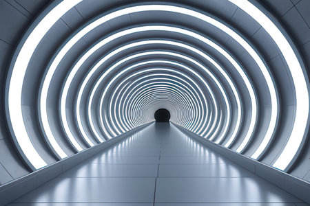 Abstract architecture interior background. 3d rendering, 3d illustration.の写真素材