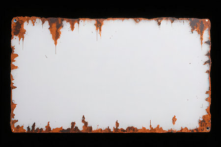 Rusty sheet on a black background with space for textの写真素材