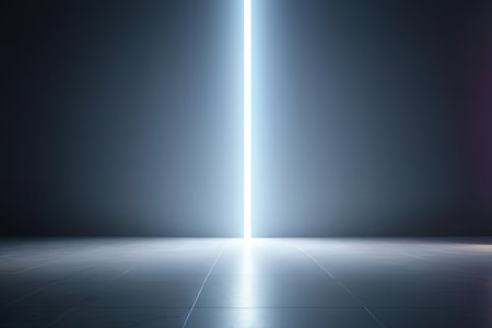 Abstract empty room with neon light. Mock up, 3D Renderingの写真素材