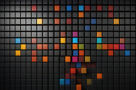 abstract background made of colored squaresの写真素材