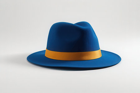 Blue hat isolated on a white background. 3d render illustration.の素材