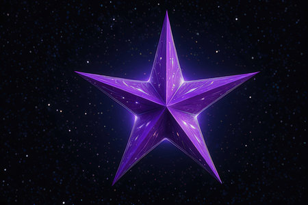 Purple star on the background of the starry sky with starsの素材