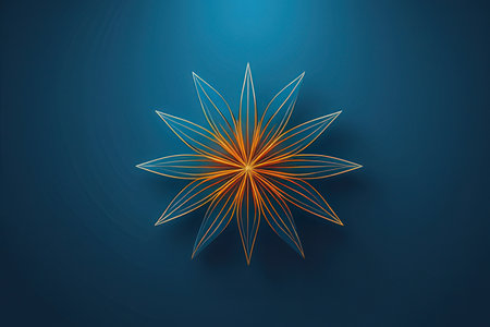 Abstract flower on blue background. Vector illustration. Eps 10 file.の素材