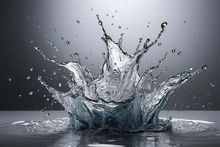 Splash of water. 3d rendering, 3d illustration.の素材