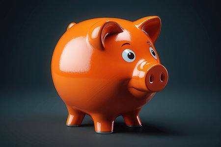 Piggy bank on black background. 3d illustration. 3d renderingの素材