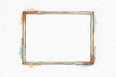 Frame with watercolor paint splashes on a white background. Vector illustration.の素材