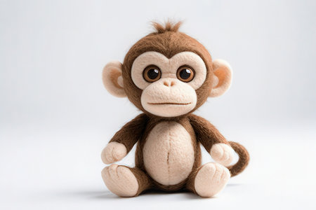 Monkey toy isolated on a white background. Toy for children.の素材