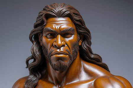 Statue of Jesus Christ in the studio. Close-up.のeditorial素材