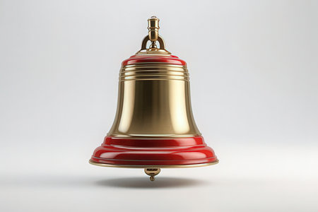 3d render of a christmas bell isolated on a white backgroundの素材